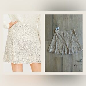 🆕 LOFT Outlet Rose Gold & Silver Sequin Skirt NWT